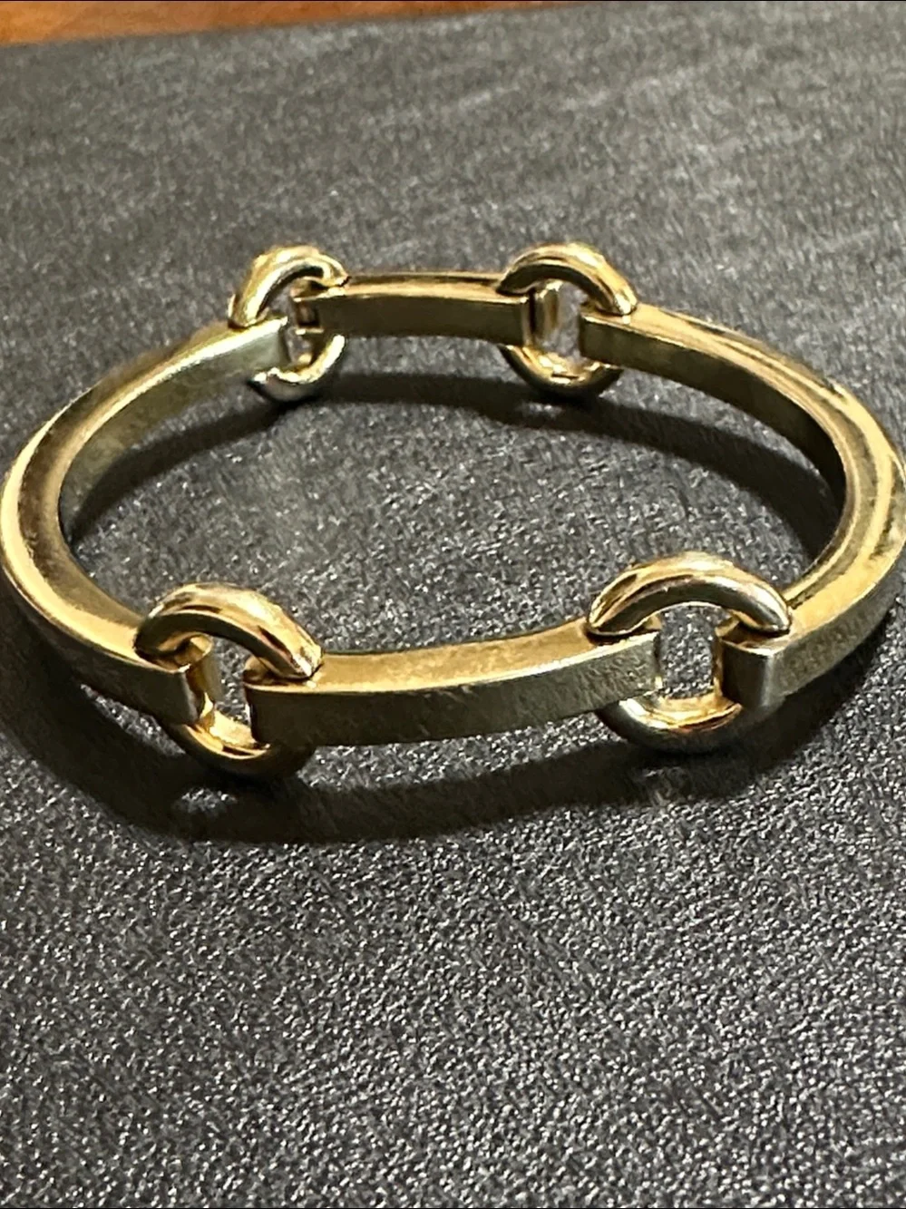 Michael Kors Gold Tone Status Link Horsebit Bangle Bracelet
